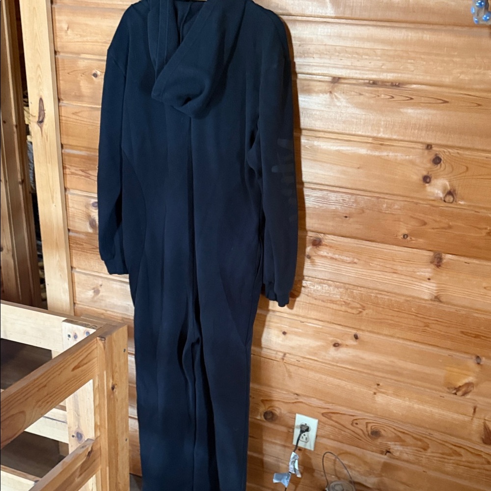 YITTY Black Zip-Up Hoodie Jumpsuit with Black Logo - Picture 4 of 5